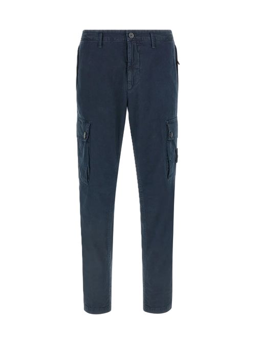 Pantalone cargo vestibilità slim con tasche con zip Stone Island | L2S15 3100034 S00L1V0120 NAVY BLUE
